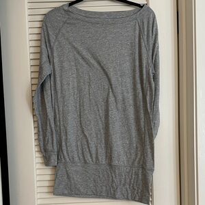 Gray Women's Top long sleeve long drop waist